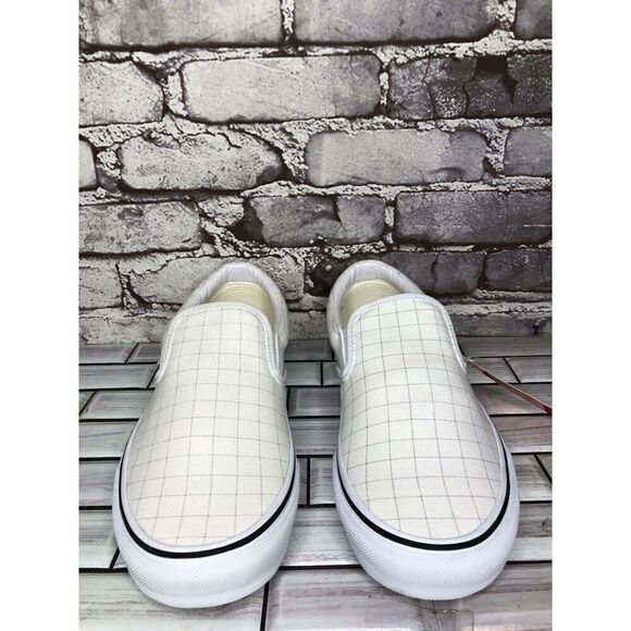 Vans Classic Slip-On Checkerboard Day White Canvas Sneakers Shoes Women 9.5M US main image 6